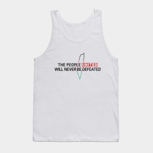 Free Palestine The People United Will Never Be Defeated -blk Tank Top